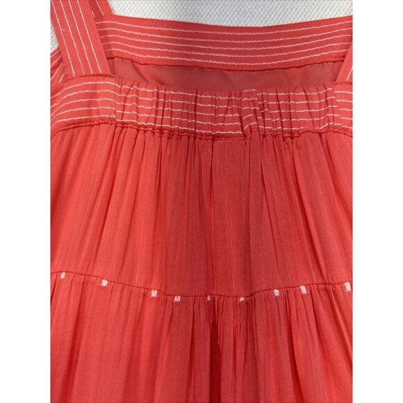 Old Navy Womens Tiered Sundress Size XS Coral Sleeveless Lined - Picture 12 of 12